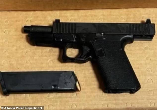 Mangione's defense is seeking to bar admission of items found in his backpack when he was arrested at a McDonald's in Altoona, Pennsylvania, because cops didn't have a warrant - including a 3D printed gun and silencer (pictured) allegedly used in Thompson's shooting