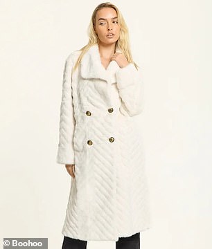Yet, savvy customers could wait and buy the jacket online at Boohoo (pictured) for just £85.20 in the sale