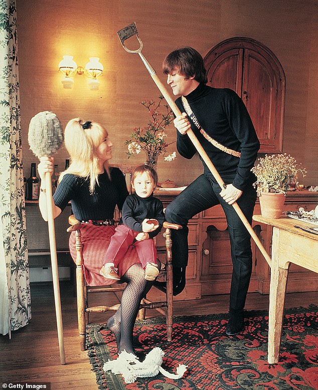 Cynthia and John are pictured with their son Julian at their home in Kenwood in 1964