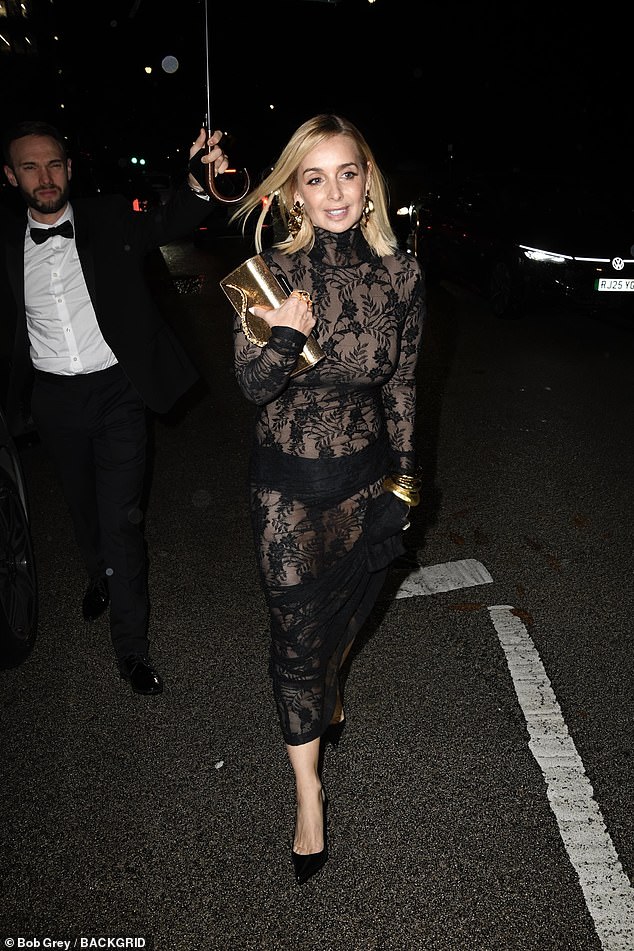 Louise Redknapp looked incredible as she lef the awards in a sheer black dress