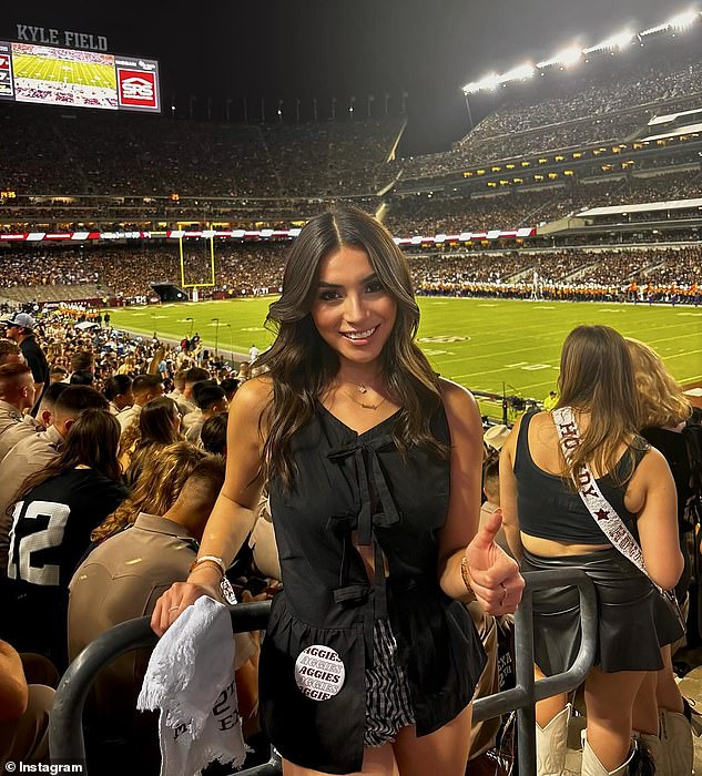 Aguilera was proud of her enrollment at Texas A&M, where she regularly attended games