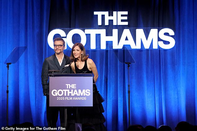 Rose presented an award with Wagner Moura