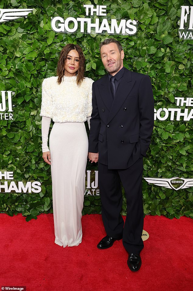 Joel Edgerton, 51, suited up for the occasion in all-black and brought along his beautiful girlfriend Christine Centenera as his plus one