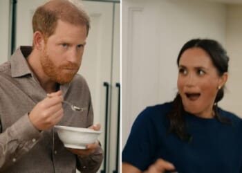 Cringe moment Meg makes fun of Harry’s spice tolerance… before he brutally hits back