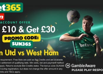 Grab £30 bonus for Man Utd vs West Ham with code SUN365