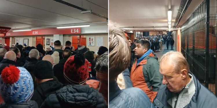 Hundreds of Man Utd fans stuck outside Old Trafford for West Ham clash with turnstile chaos 'worst ever seen'