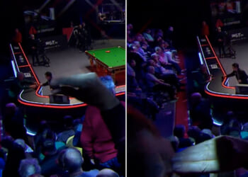 Baffling moment snooker fan 'attacked by his own hand' live on TNT Sports at UK Championship