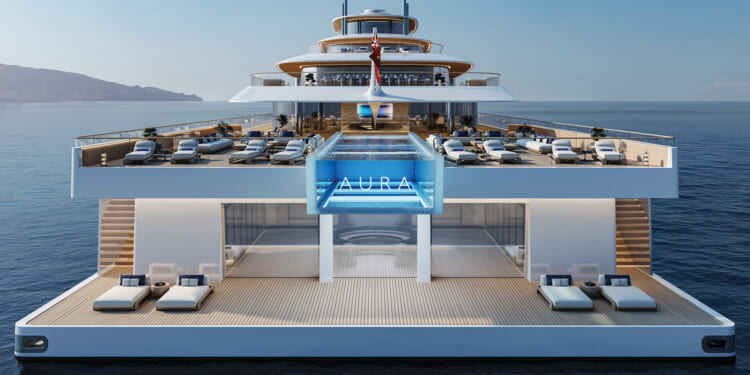Inside 460ft superyacht of the future with private beach club, 40ft infinity pool, walk-in wardrobes & TWO limos to use
