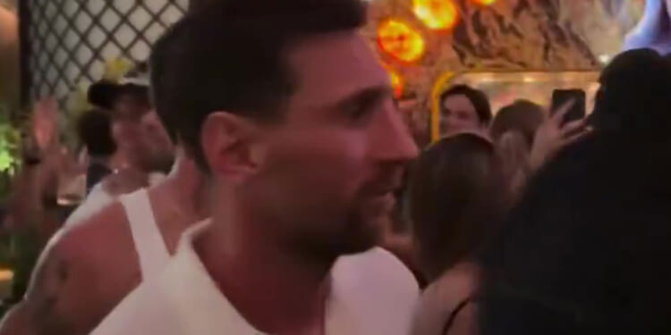 Awkward footage of 'lost' Lionel Messi doing the conga with David Beckham emerges at MLS Cup afterparty