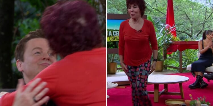 Watch hilarious moment Ruby Wax SNOGS Dec after trashing I’m A Celeb Unpacked studio in chaotic scenes