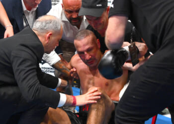 Huseyin Cinkara rushed to hospital with horror brain injuries after brutal KO defeat to Jai Opetaia