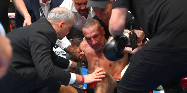 Huseyin Cinkara rushed to hospital with horror brain injuries after brutal KO defeat to Jai Opetaia