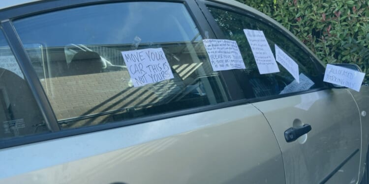 I taped SIX notes to my neighbour’s car that got more aggressive