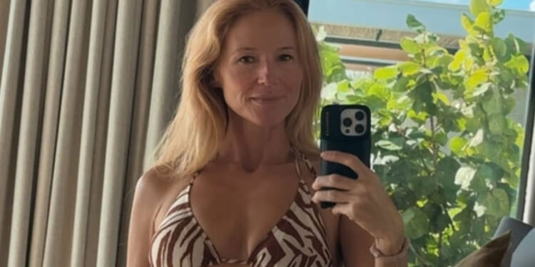 Jewel, 51, reveals fit figure in a zebra-print bikini on Barbuda beach getaway
