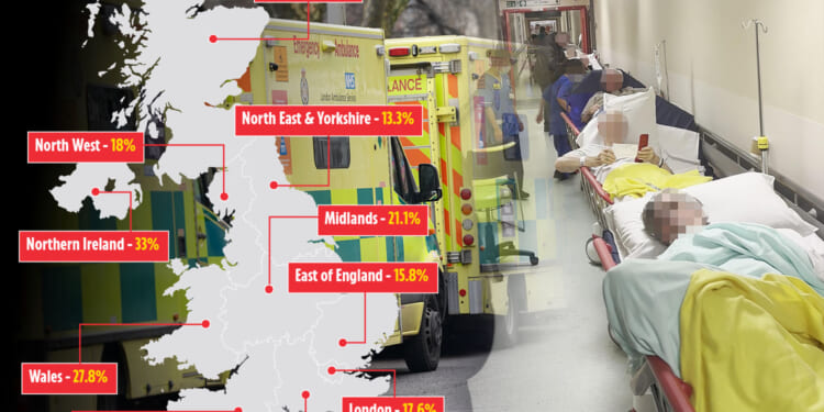 Almost one in five A&E patients cared for in corridors