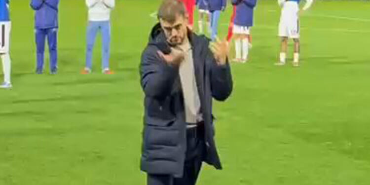 Tense moment Arsenal legend Jack Wilshere approaches Luton fan in stands after draw with Leyton Orient