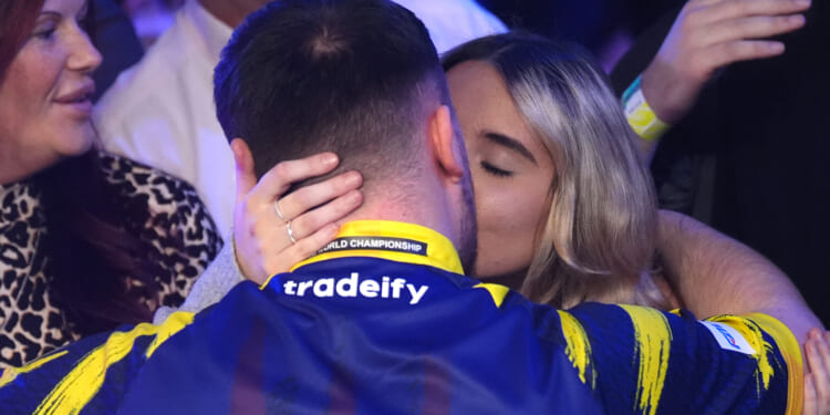 Luke Littler kisses beautician girlfriend as reigning world darts champion begins pursuit of £1million prize money