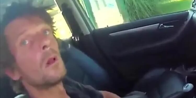 Moment confused drug driver slurs his words and struggles to even speak with cops after ploughing into wall