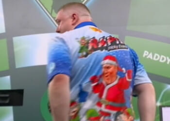 Ricky Evans forced to cover up awkward wardrobe malfunction live on TV after World Darts Championship win