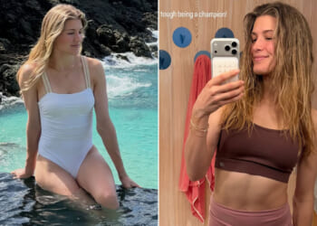 Former Wimbledon finalist Eugenie Bouchard gets soaked in champagne after becoming 'tipsy tennis champion'
