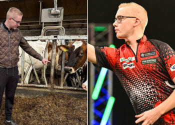 I'm World Darts Championship star who has 180 COWS and shares agent with Wayne Rooney