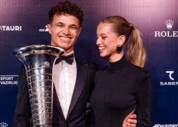 Lando Norris and supermodel Wag Magui Corceiro cosy up on red carpet for FIA Awards dinner after securing F1 world title