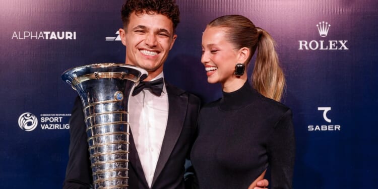 Lando Norris and supermodel Wag Magui Corceiro cosy up on red carpet for FIA Awards dinner after securing F1 world title