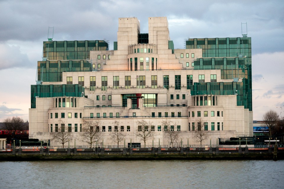 The Headquarters of the British Secret Intelligence Service (Mi6) located alongside Vauxhall Bridge.
