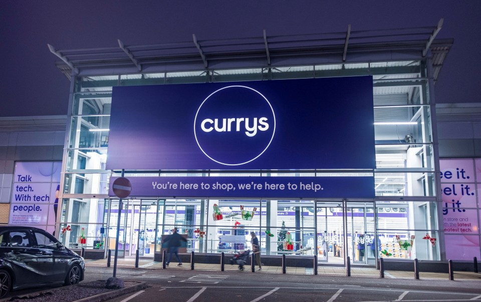 Exterior of a Currys store in London.