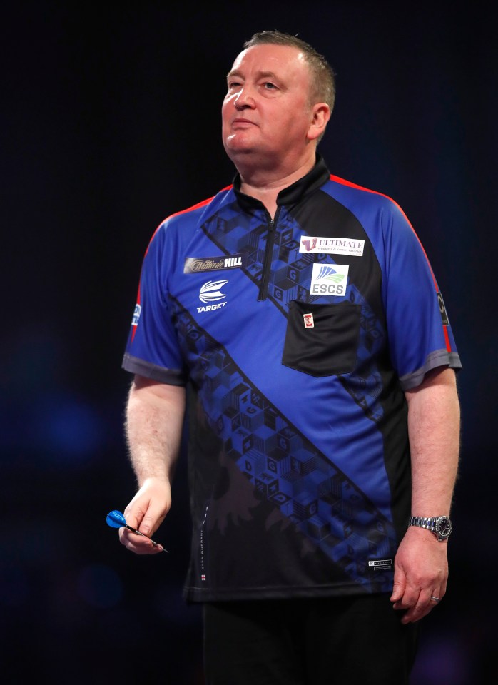 Glen Durrant of England at the PDC World Darts Championship.