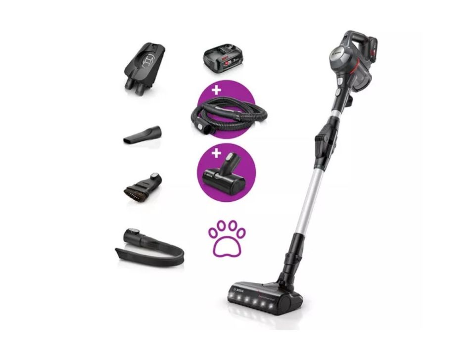 Bosch vacuum cleaner with accessories for pet hair.