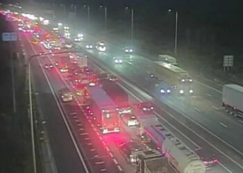 M25 chaos as two lanes closed after multi-vehicle crash with drivers warned of 70-minute delays and 8 miles of queues