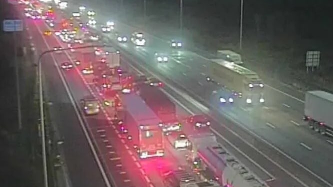 M25 chaos as two lanes closed after multi-vehicle crash with drivers warned of 70-minute delays and 8 miles of queues