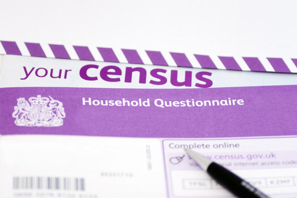 UK Census Household Questionnaire form.