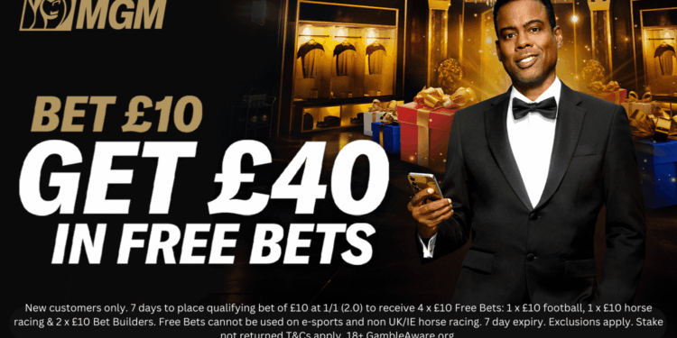 Get £40 in free bets to spend on football with BetMGM