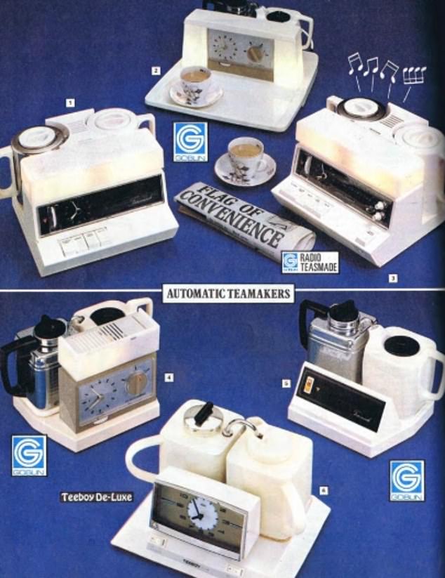 1981: A kettle was not enough - as the 80s saw Brits enjoy a brief fascination with 'automatic tea makers'. The ultimate retro two-in-one, these came with an alarm clock and were designed to be kept at your bedside - to ensure you could have your brew as soon as you're up