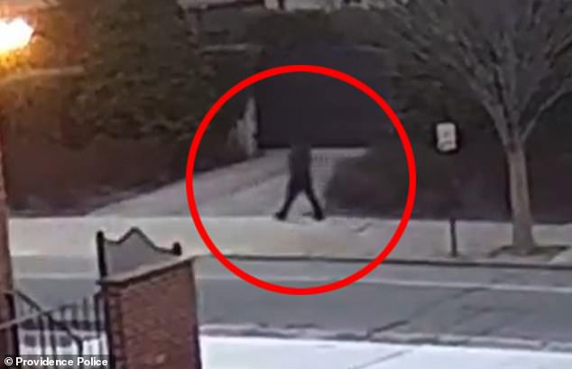 In the latest footage, the suspect was seen walking slowly along a street in the aftermath of the attack that killed two people