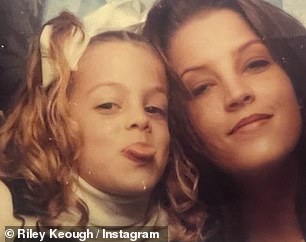 In exchange, the lawsuit alleges, Keough - now 36 - was ‘given an old Jaguar and paid between $10,000–$20,000 for the deal' (Riley and Lisa Marie pictured)