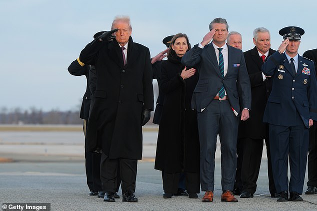 Before the speech, Trump spent his day participating in the dignified transfer of two Iowa National Guard troops and one civilian interpreter who were killed in an ambush in Syria