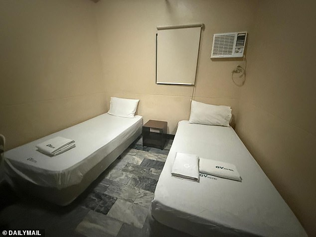 The pair stayed in a cramped twin room in the GV Hotel in Davao City, the country's second biggest city