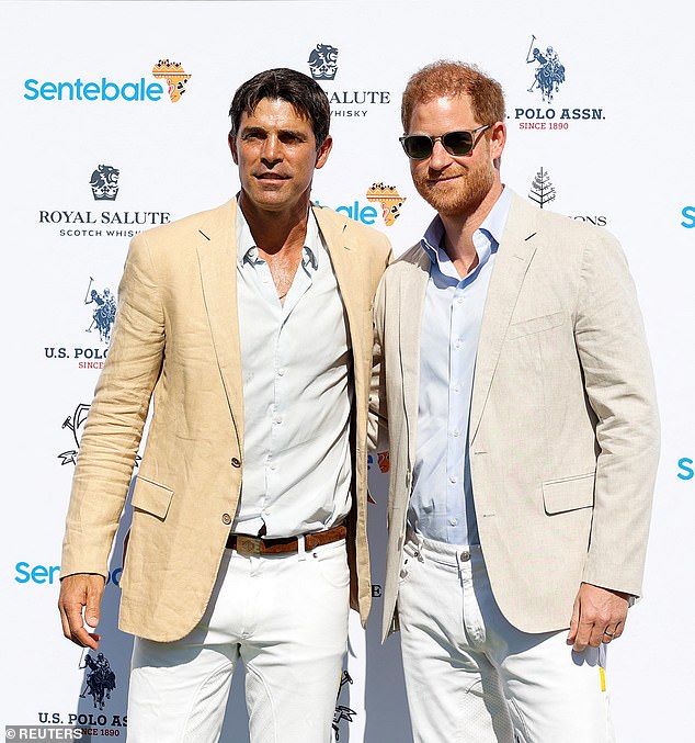 Prince Harry and Nacho Figueras at the Royal Salute Polo Challenge in Florida in April 2024