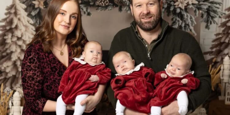 Adorable 5 month old triplets born weighing 3lb lucky to see first Xmas after mum's blood turned acidic