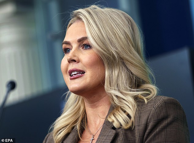 The series of images, shared to social media, included an extreme close-up of the 28-year-old press secretary (Vanity Fair image not pictured)