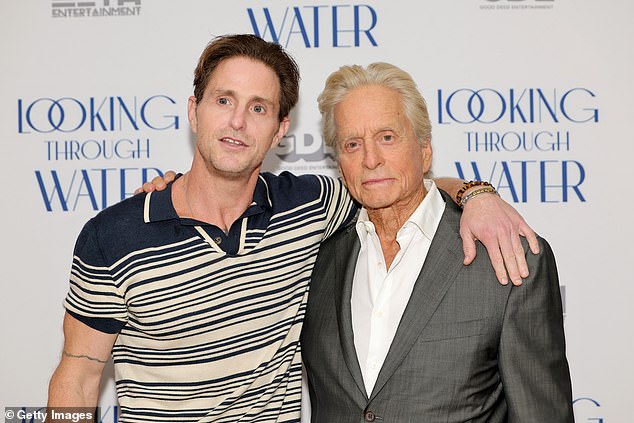 Being the child of an Oscar-winning actor like Michael Douglas can come with a lot of pressure to fill such big shoes - Michael pictured with his ex drug-addict son Cameron this year