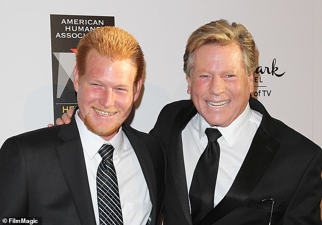 Farrah Fawcett and Ryan O'Neal's son Redmond's problems dramatically worsened after his mother's death, when he inherited $4.5M and blew it on drugs (pictured with his father in 2013)