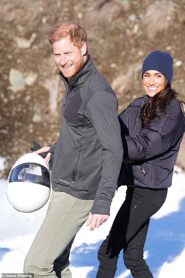 Prince Harry and Meghan at an Invictus Games event in Whistler, Canada, in February 2024