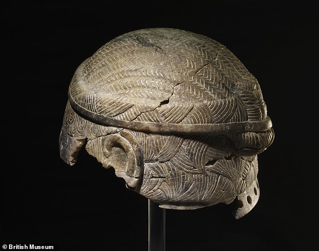 A stone wig with carved ears from Iraq has been loaned to the Mumbai museum