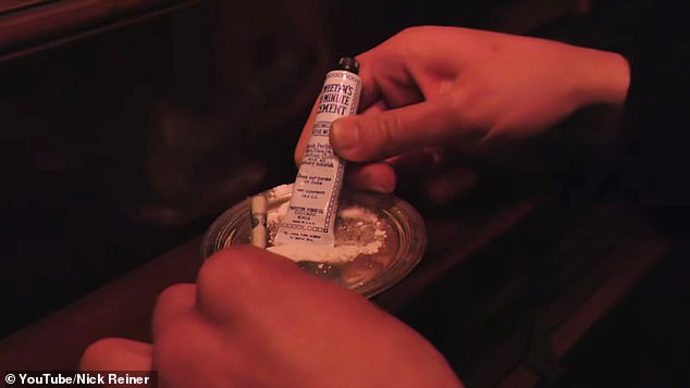 The skit takes an eerie turn, however, when drug use seemingly takes place on camera. In one scene, someone is seen snorting a white powder that looks like cocaine.