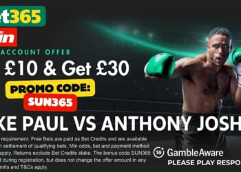 £30 bonus for Jake Paul vs Anthony Joshua with SUN365
