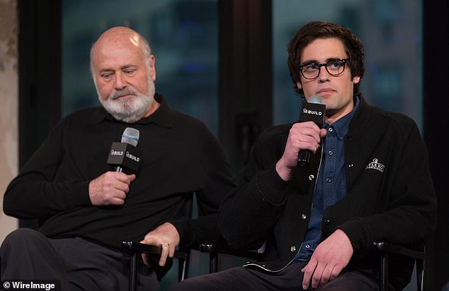 Seen with his father during an interview on May 4, 2016, in New York City